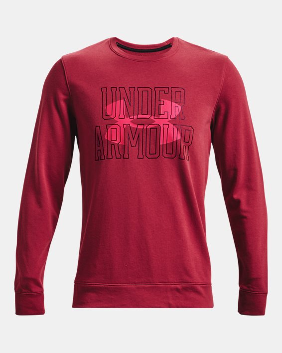 Men's UA Rival Terry Logo Crew in Pink image number 4